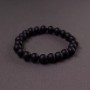 Braccialetto elastico in shungite (artificiale) perle lisce, diametro 8 mm, lunghezza 18 cm +