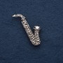Spilla «Sassofono» 5x2 cm, metallo grigio