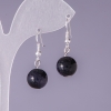 Orecchini in Avventurina Sabbia Blu Notte del Cairo, sfera liscia, diametro 12 mm, lunghezza 3 cm
