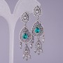 Orecchini con cristalli verdi «Bellezza orientale», lunghezza 6,5 cm