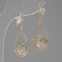 Orecchini "Itaoliao" gocce con cristalli, diametro 14 mm, lunghezza 31 mm, colore oro