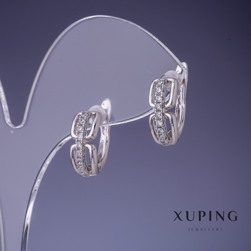 Orecchini Xuping rodio 6×14 mm