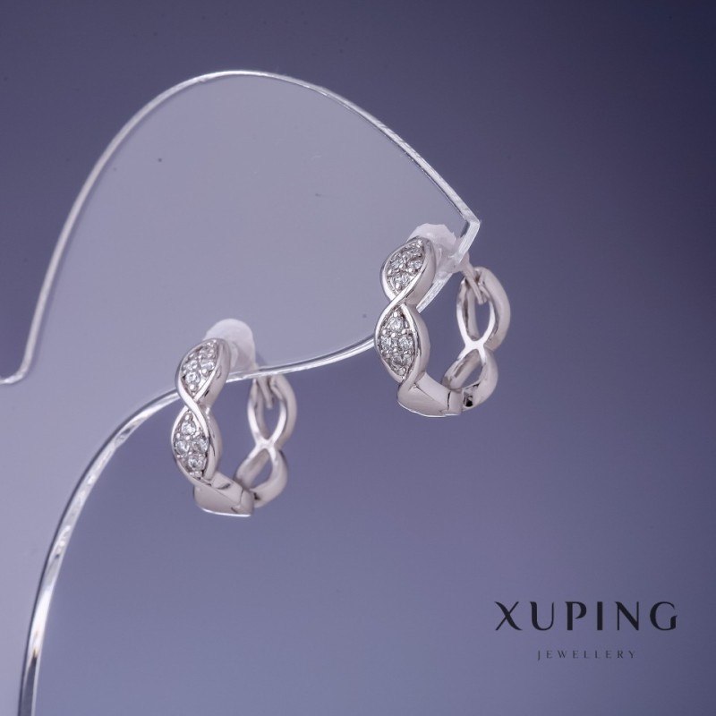Orecchini Xuping 13x4 mm rodio
