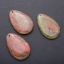 Pendente in eliotropo Jasper a goccia 55×35 mm