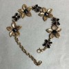 Bracciale Gigli con cristalli neri, colore oro scuro, larghezza 25 mm, lunghezza 19–25 cm