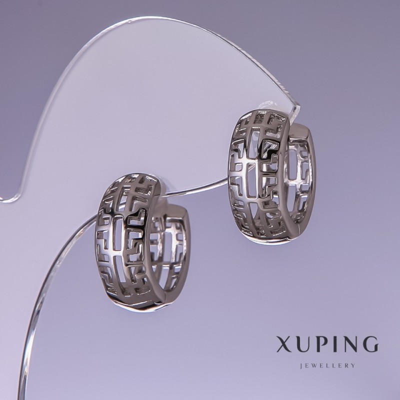 Orecchini Xuping rodiati 16×8 mm