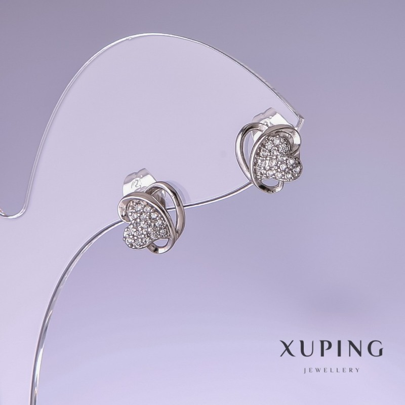 Orecchini Xuping rodio 9x10 mm
