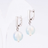 Orecchini «Elegante» con pietra lunare, diametro 14 mm, lunghezza 3 cm