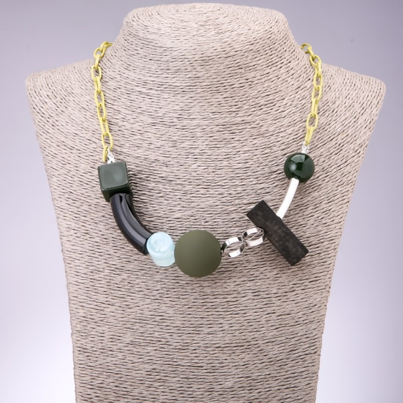 Collana Geometria su catena, lunghezza 50-55 cm