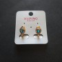 Orecchini Xuping con pietre azzurre 15x12 mm, oro 18K