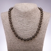 Collana in quarzo fumè naturale con perle lisce, diametro 10 mm, lunghezza 48 cm
