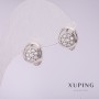Orecchini Xuping con strass bianchi 10x12 mm, rodio