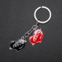 Portachiavi a forma di cuore, colore metallo argento