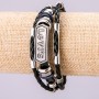 Bracciale Levi’s, lunghezza 21 cm, spessore 15 mm, pelle ecologica nera