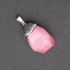 Pendente a forma di ghianda in pietra Occhio di gatto rosa 32×20(±) mm