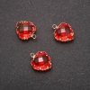 Pendente "Cuore" colore arancione-giallo, montatura dorata 12x15mm