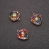 Pendente «Cuore» colore arcobaleno, montatura dorata 12×15 mm