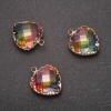 Pendente 'Cuore' colore arcobaleno, montatura dorata 16×20 mm