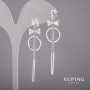 Orecchini Xuping con pietre bianche rodiate 14x60 mm