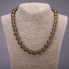 Collana in topazio fumè artificiale con sfere lisce, diametro 12 mm (+/-), lunghezza 46 cm