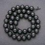 Perline di schungite naturali su filo, sfere lisce, diametro 10 mm ±, lunghezza 38 cm