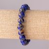 Bracciale in varisite blu artificiale su elastico, con sfere lisce, diametro 10 mm, lunghezza 18 cm