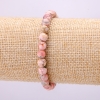 Braccialetto in pietra naturale rodonite, sfera liscia, diametro 6,5 mm, lunghezza 18 cm