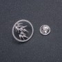 Spilla Xuping rodio con strass bianchi 22 mm