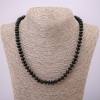 Collana in scungite artificiale, rondella liscia, diametro 8×5 mm ±, lunghezza 45 mm ±