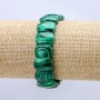Bracciale elastico in malachite (pressato) maglie lisce 16×11 mm+