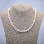 Collana in Morganite, sfere lisce da 8 mm, lunghezza 45 cm ±