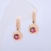 Orecchini Xuping doratura 18K con cristallo verde e lampone, diametro 27x10 mm +