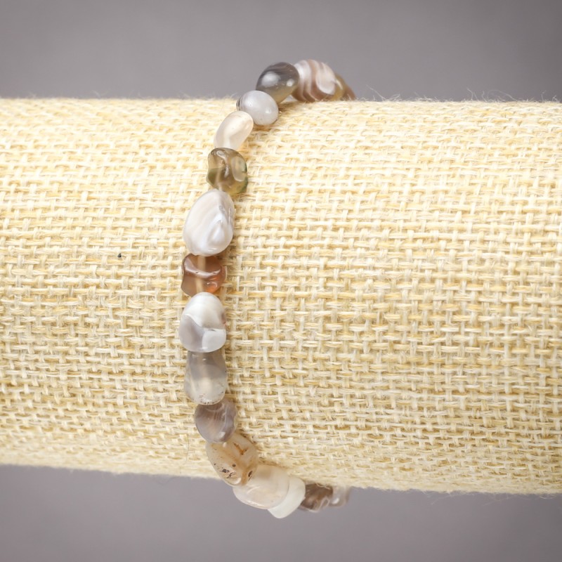 Bracciale elastico in agata Botswana sfaccettata, diametro 8×6 mm+