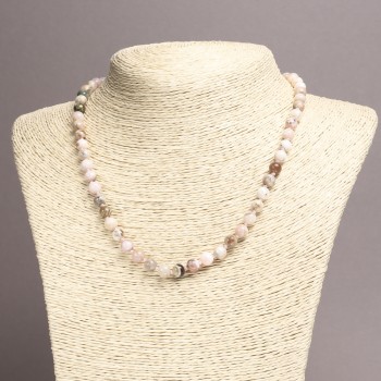 Collana di opale rosa naturale, perle lisce, diametro 6 mm ±, lunghezza 45 cm ±