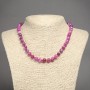 Collane con agata lampone, sfere lisce, diametro 8 mm ±, lunghezza 45 cm ±