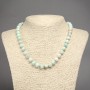 Collana in Larimar con perle lisce, diametro 8 mm +/-, lunghezza 45 cm +/-