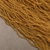 Perline in cristallo boemo su filo, giallo miele trasparente, rondelle sfaccettate, diametro circa 3,5×3 mm, lunghezza 36-38 cm