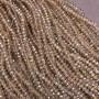 Perline in cristallo ceco su filo champagne trasparenti con riflessi di benzina, rondelle sfaccettate, diametro 3,5×3 mm, lunghezza 36-38 cm + -