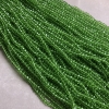 Perline verde chiaro sfaccettate in cristallo Boemo su filo, trasparenti, rondelle, diametro 3,5×3 mm + -, lunghezza 36-38 cm +