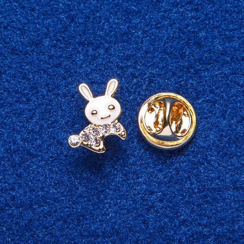 Spilla a vite «Coniglietto» dorata 1,4×1,2 cm
