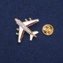 Spilla «Aereo» 27×30 mm striscia marrone, colore metallo «oro»