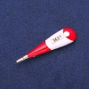 Spilla-pendente Termometro smalto rosso e bianco, metallo dorato 15x58 mm