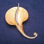Spilla Fiore dorata e argentata, metallo 40×66 mm