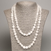 Collana lunga di cristallo di roccia e quarzo bianco con taglio sfaccettato, diametro 5×8-10 mm (+-), lunghezza 110 cm (+-)