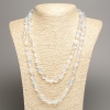 Collana lunga in opalite sintetico, facettata, diametro 5×8–10 mm, lunghezza 110 cm