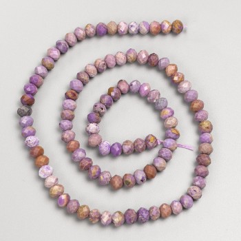 Perline in fosfosiderite naturale sfaccettate a rondelle su filo, diametro 5×3,5 mm ±, lunghezza circa 39 cm ±