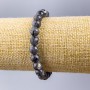 Bracciale in labradorite con perle lisce, diametro 8 mm ±, lunghezza 18 cm (elastico)