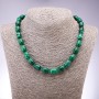 Collana in malachite (pressata), diametro 10x14 mm +/-, lunghezza 45 cm