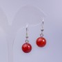 Orecchini Jasper Rosso (singolo) sfera liscia, diametro 12 mm, lunghezza 3 cm