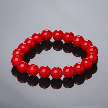 Bracciale elastico in corallo pressato 10 mm